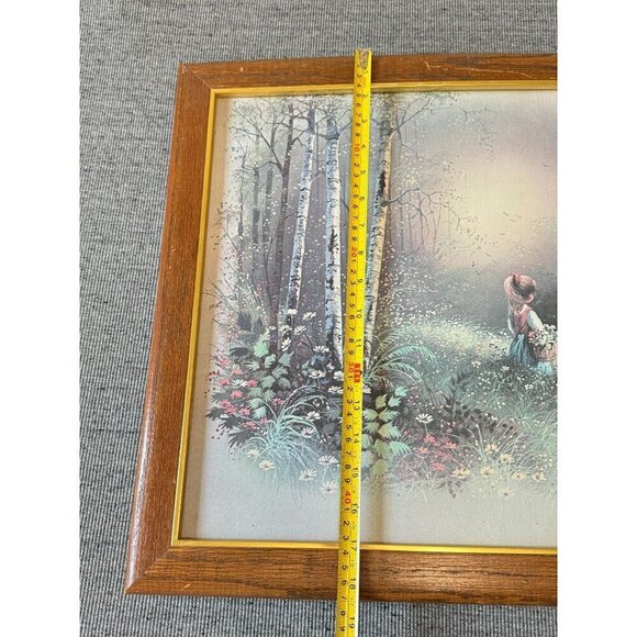 Vintage Andres Orpinas Art Print, Boy and Girl Collecting Flowers Wall Decor - Picture 6 of 16